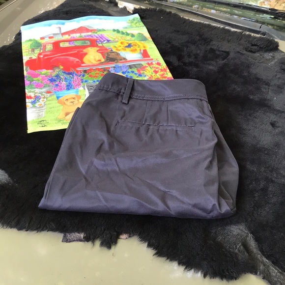 NWT Studio II Navy Blue Twill Khaki Walking Shorts 14 Polyester Cotton Blend - Picture 2 of 10